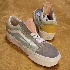 VANS Old Skool Platform Colorful Suede Low-Top Sneakers Women's 5.0 Men's 3.5